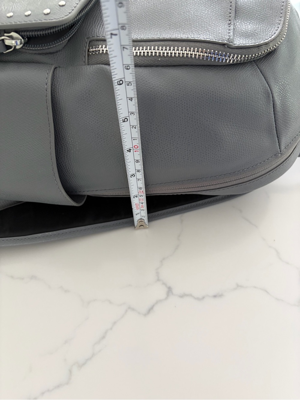 Tumi Women’s Gray Leather Studded Backpack. Large size.
NWOT. Never used it. - Picture 14 of 16